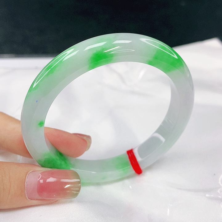 翡翠未镶嵌手镯圈54，03064