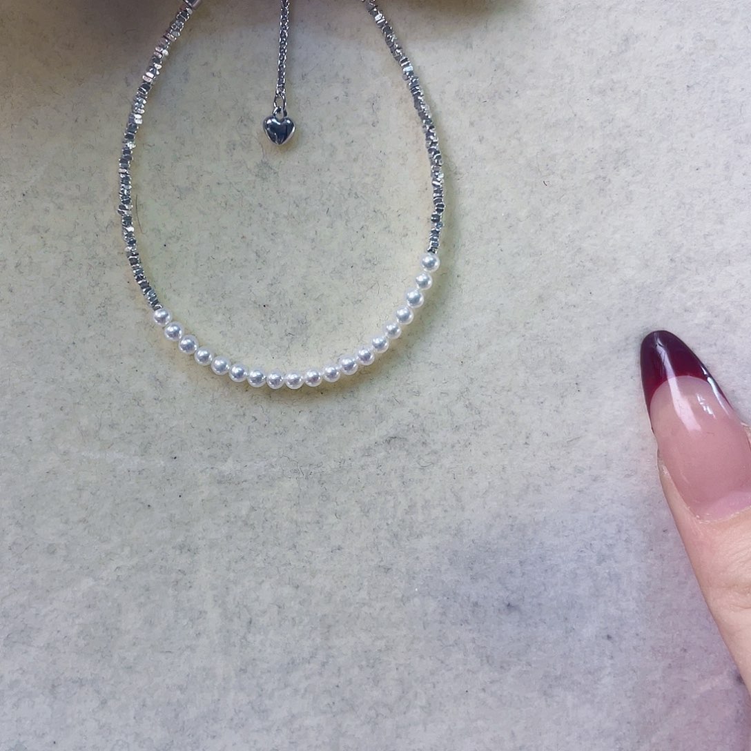 淡水珍珠手链银S925镶嵌