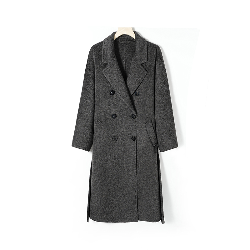 M家四大金刚雅丹风双面呢秋冬长款毛呢反季大衣女801B