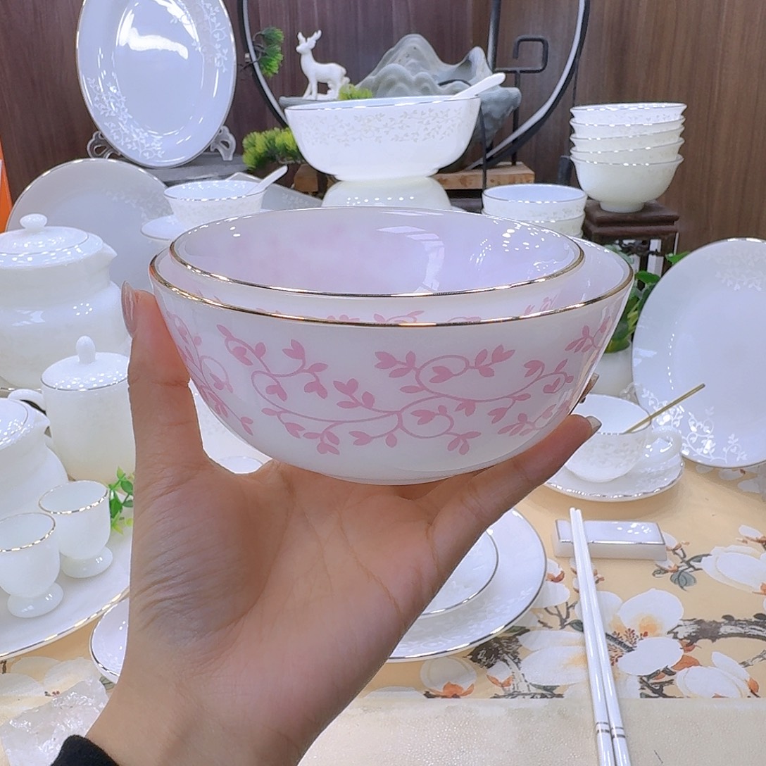 瓷景德镇玉瓷米饭碗