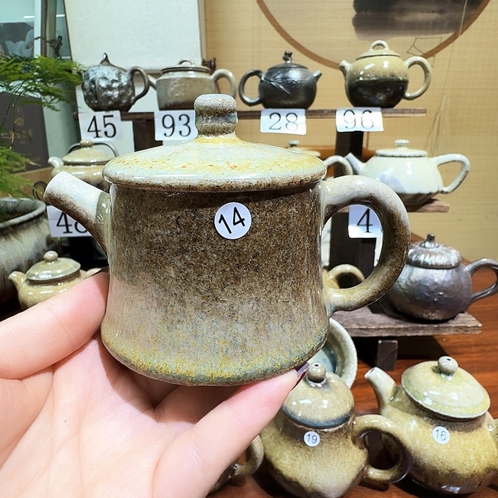 建水紫陶白泥柴烧壶微瑕