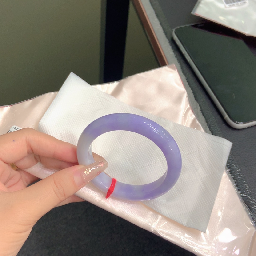 白***椰翡翠未镶嵌手镯57正