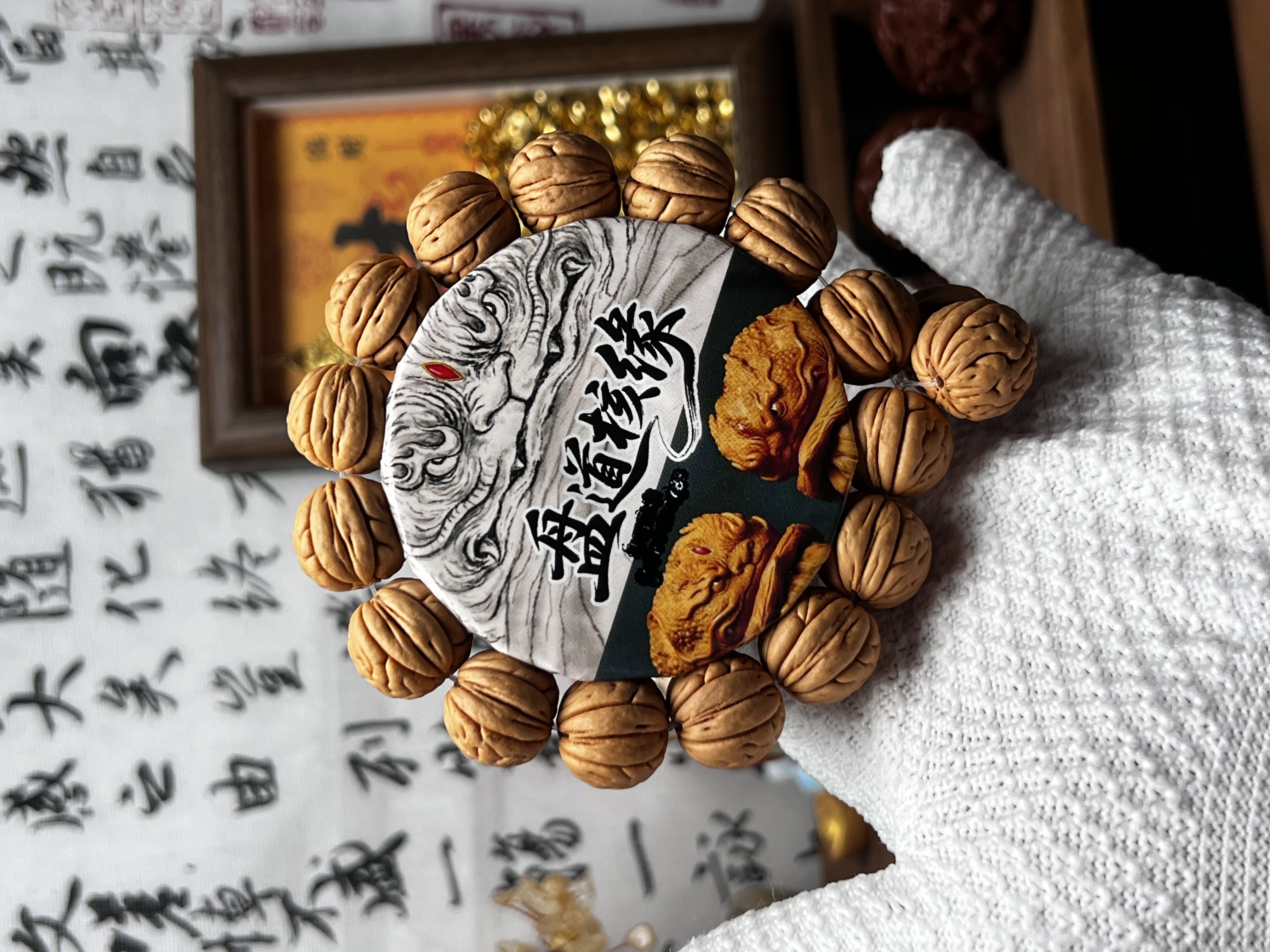 正宗盘锦野生肥脐肌肉纹桃核手串全品无修原皮原色