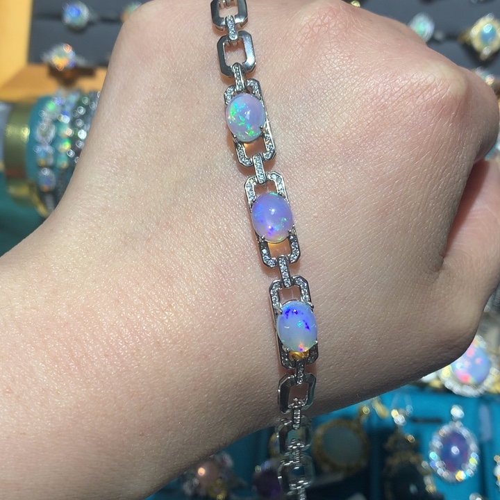 欧泊福利手链银S925镶嵌