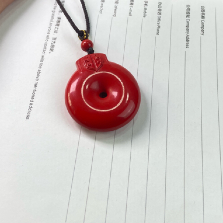 含辰砂工艺品高含量水飞砂平安扣吊坠款