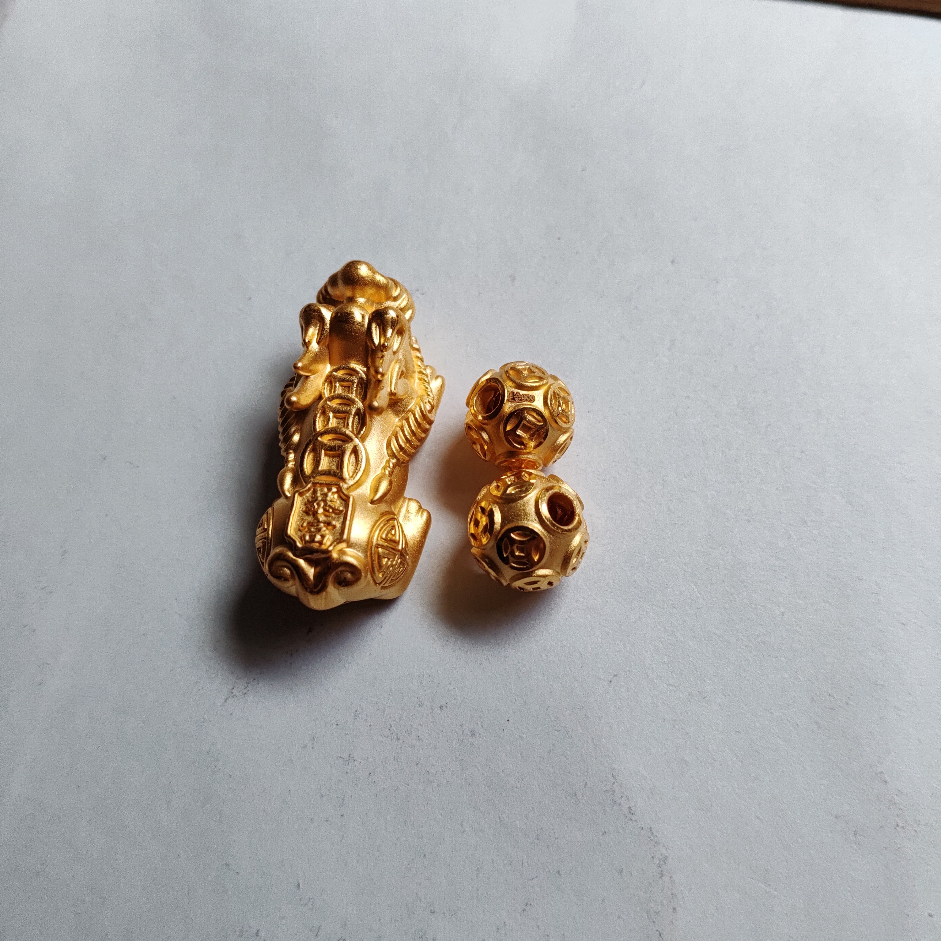 金元宝足金999貔貅珠子首饰