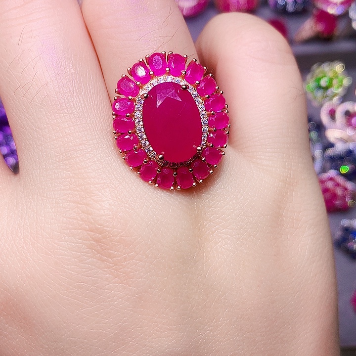 银S925镶嵌红宝石戒指