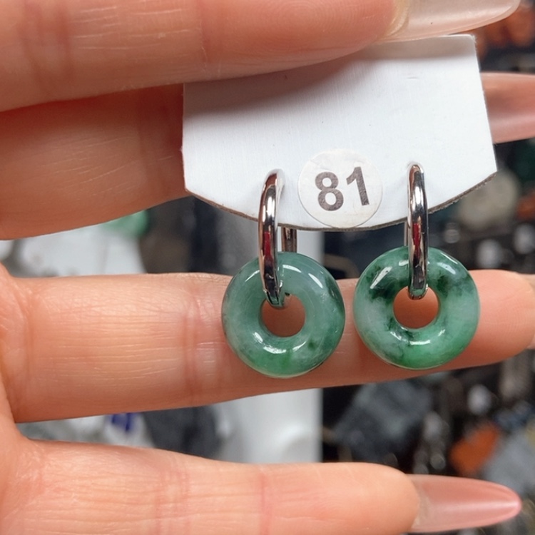 【闪购商品】翡翠耳饰银S925镶嵌耳饰