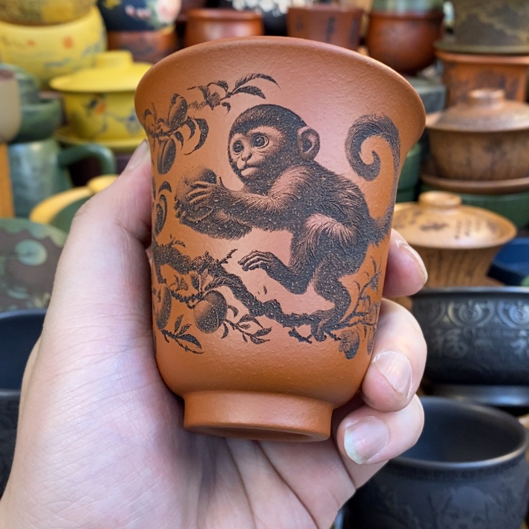 紫砂杯子宜兴全手工紫砂杯