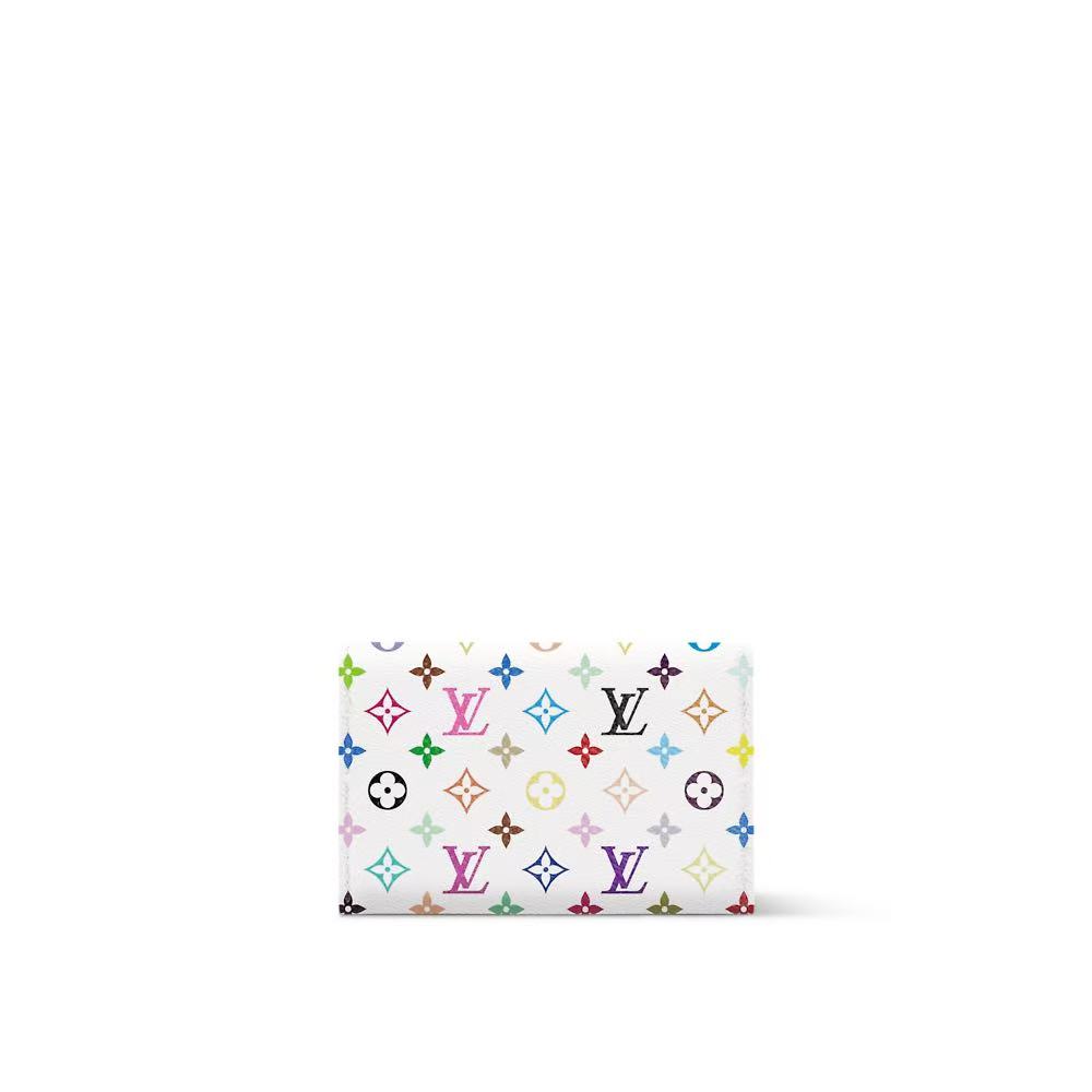 未使用 LouisVuitton/路易威登 白三彩老花翻盖卡包