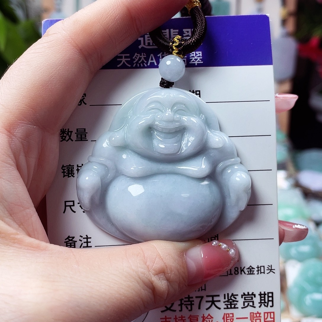 翡翠未镶嵌颈饰佛公03