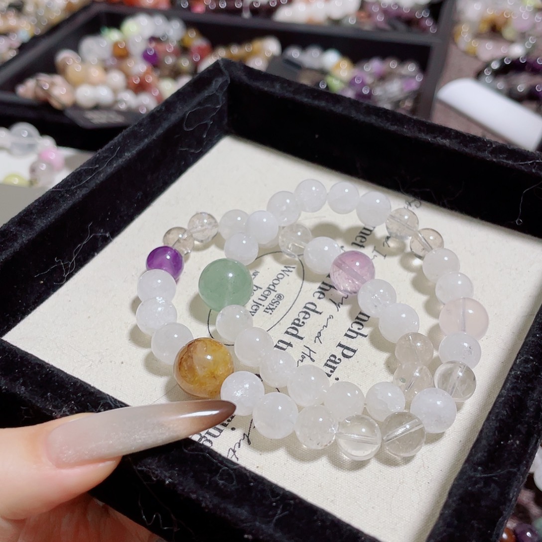 未镶嵌水晶手链白双圈