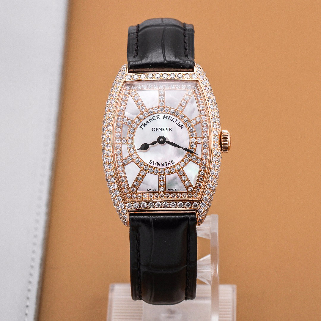 99新 Franck Muller/法兰克穆勒 2852玫瑰金原镶钻白贝母31*43mm