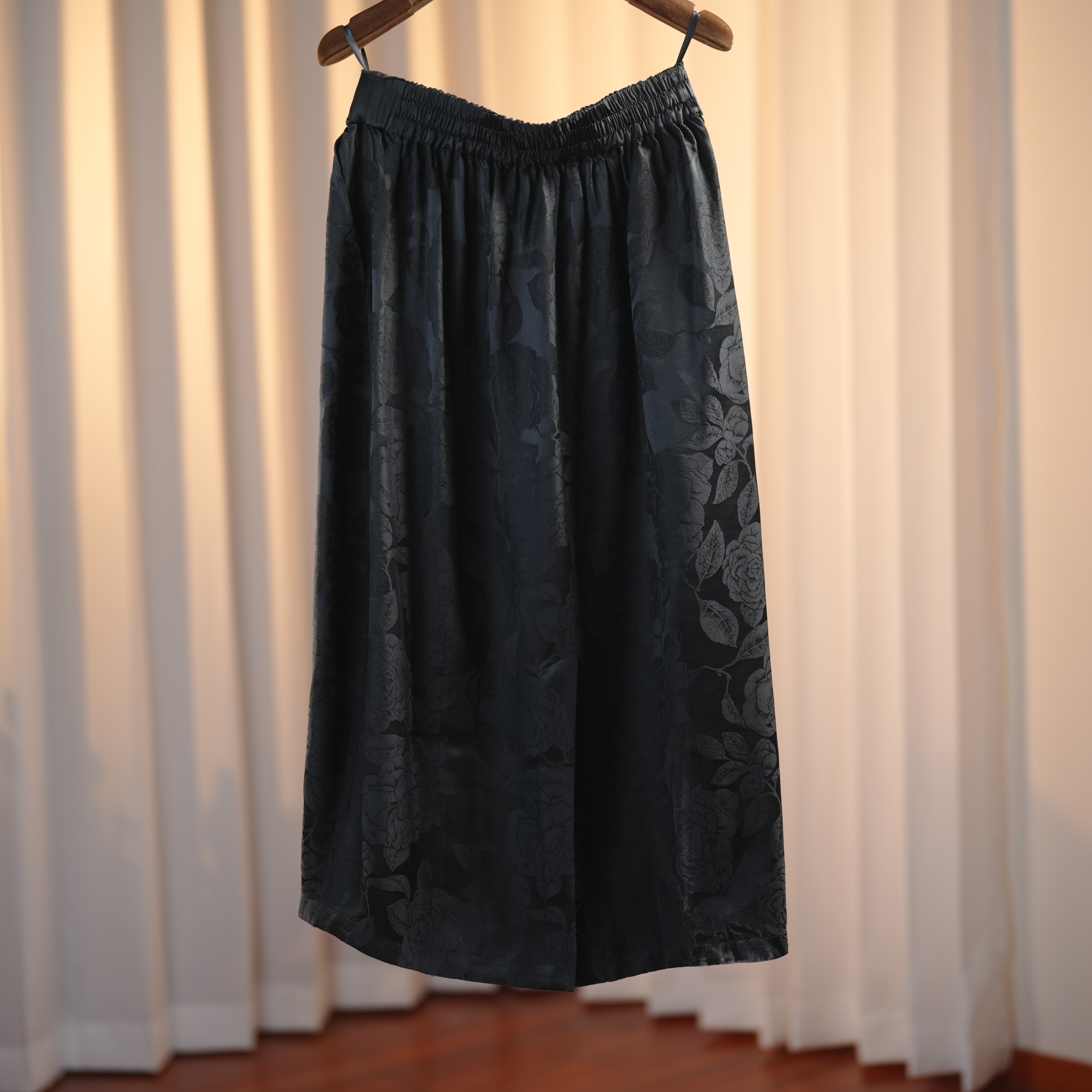 君楠-250126新中式桑蚕丝香云纱气质百搭半身裙复古国风时尚黑色