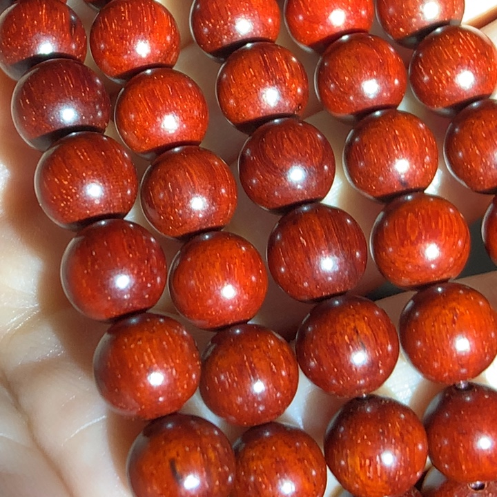 夏***）手串/手链小叶紫檀鸡血红泥料8mm108颗