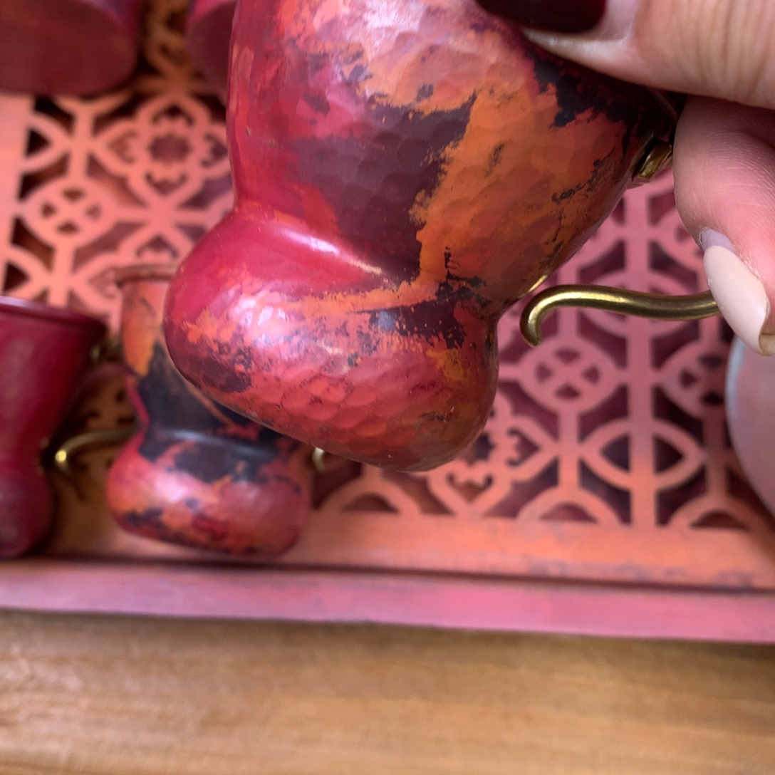 火烧红铜把葫芦主人杯