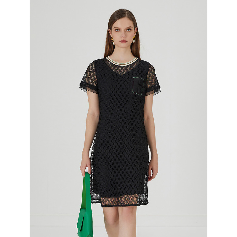 【小花】莱芙艾迪儿短袖连衣裙1E2L93138