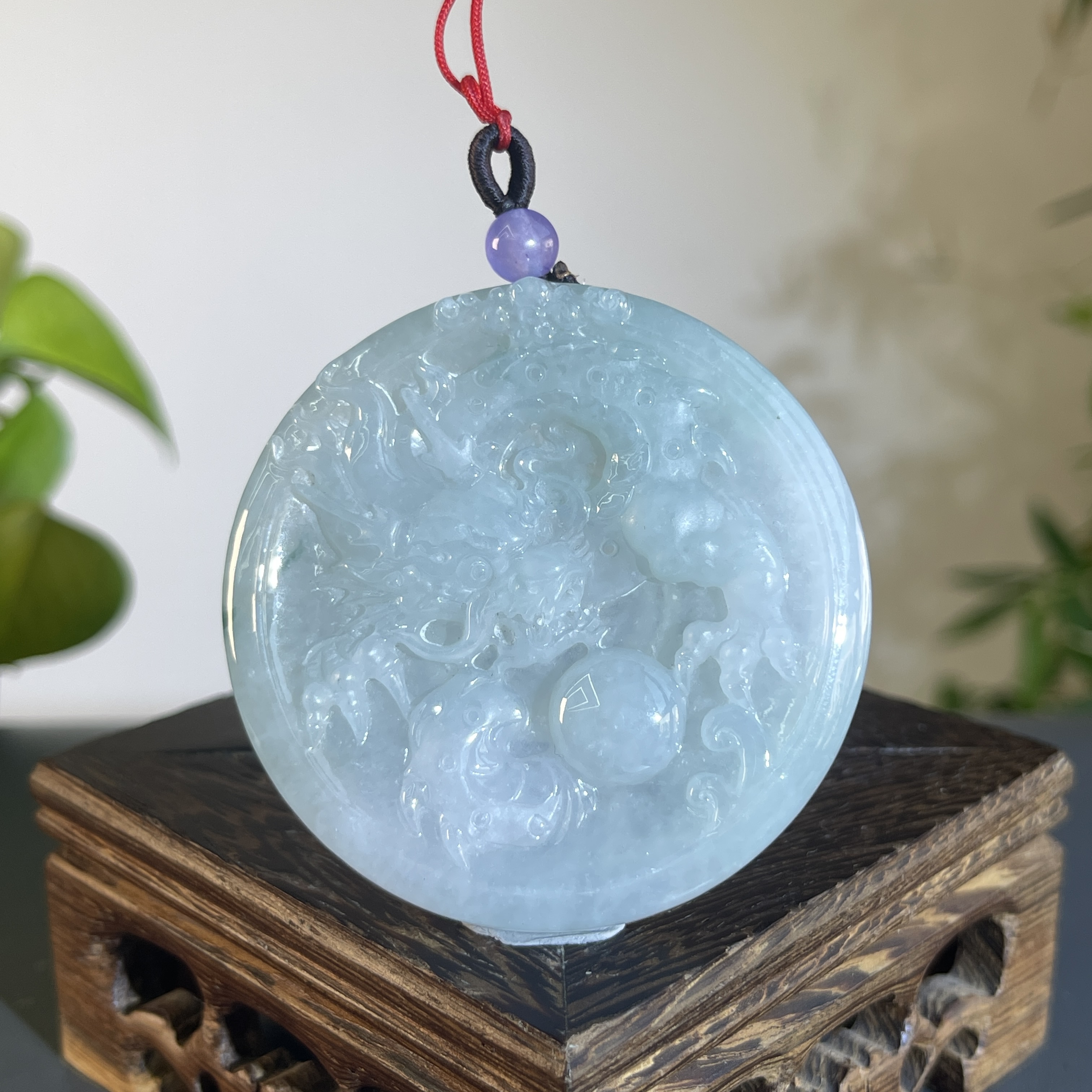 JXB19-85  天然缅甸A货翡翠 龙牌