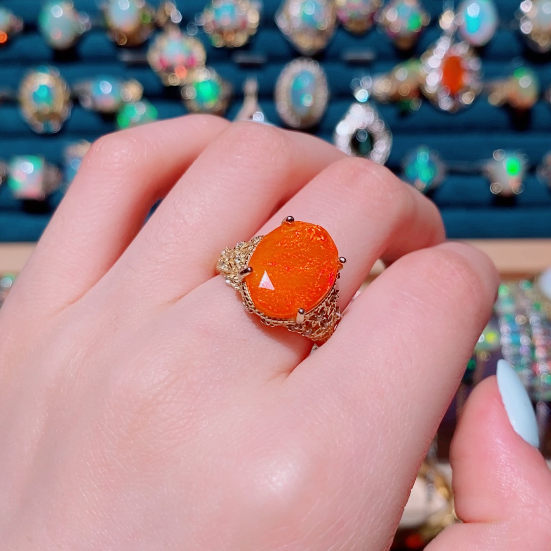 欧泊银S925镶嵌欧泊戒指