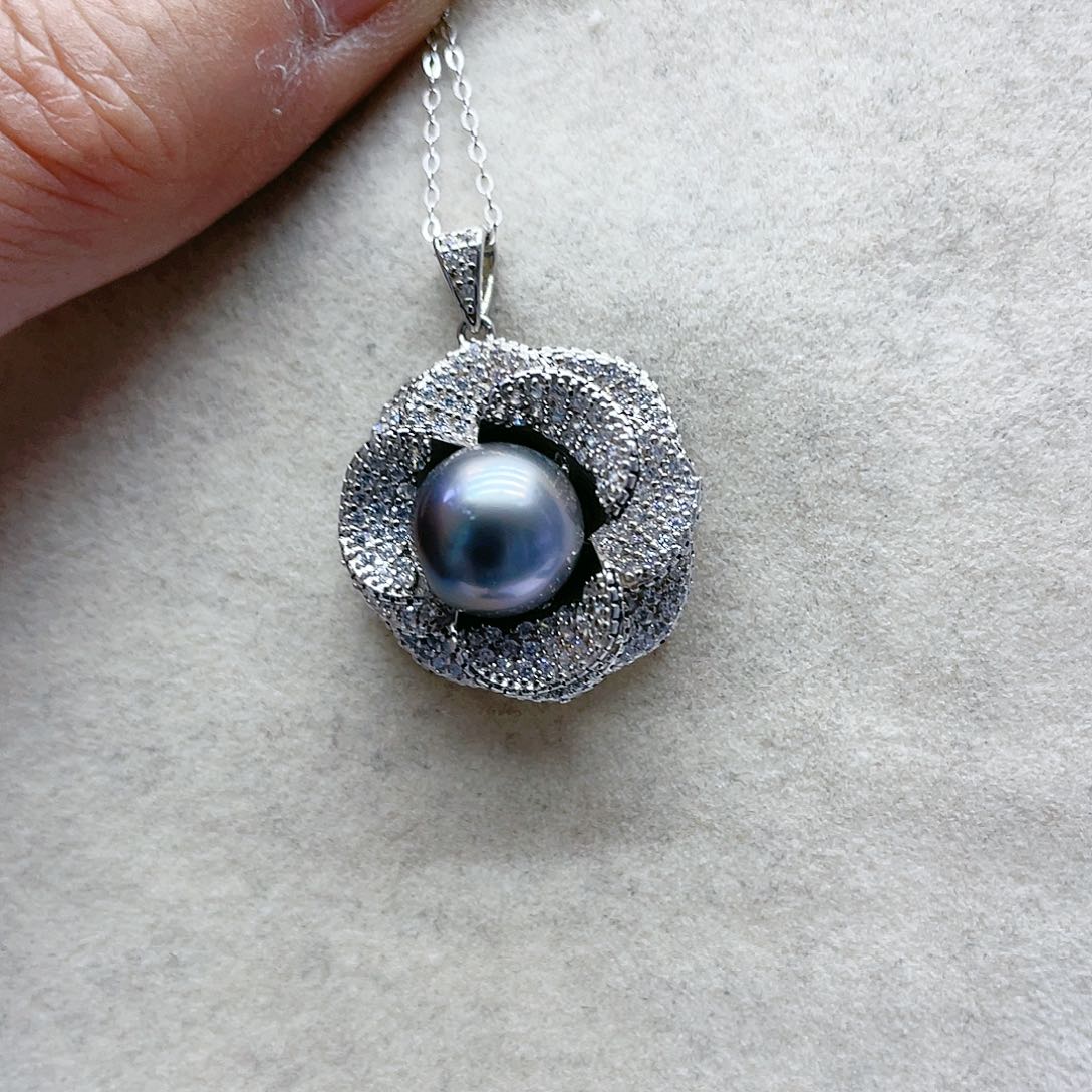 海水珍珠颈饰银S925镶嵌