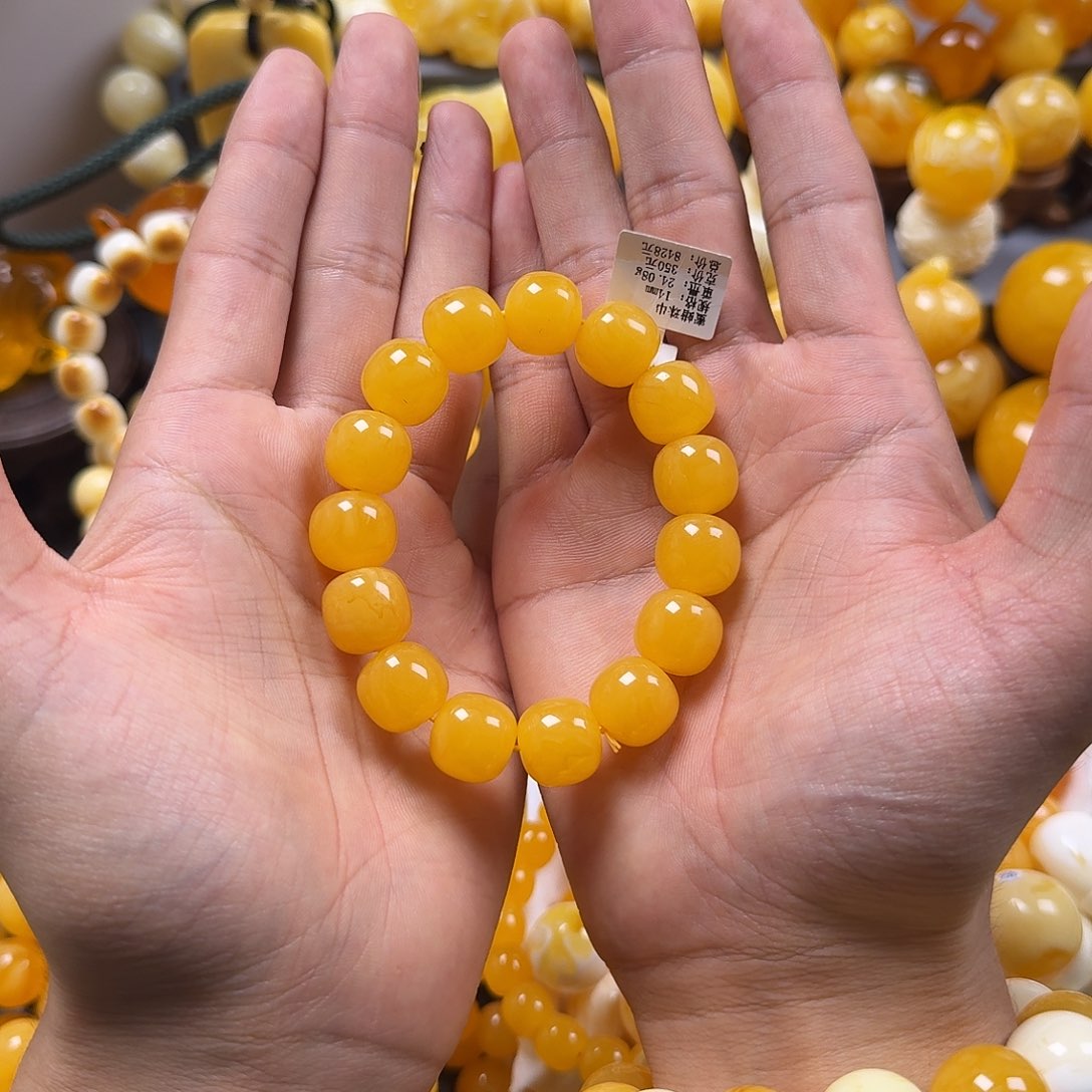 琥珀珠宝奇石未镶嵌同料老型14mm