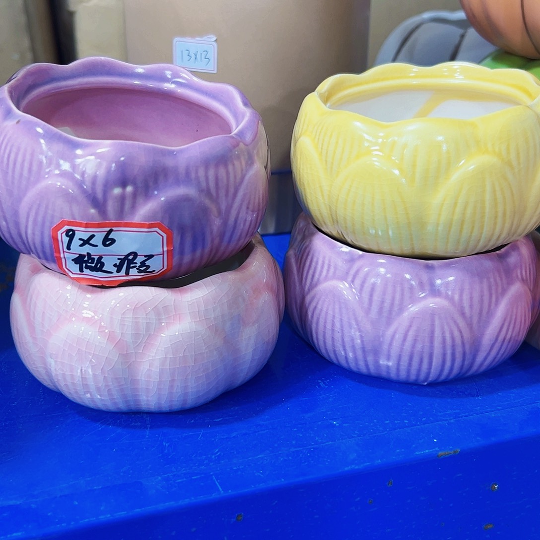 有孔外贸尾单陶瓷花盆凑单10米包邮