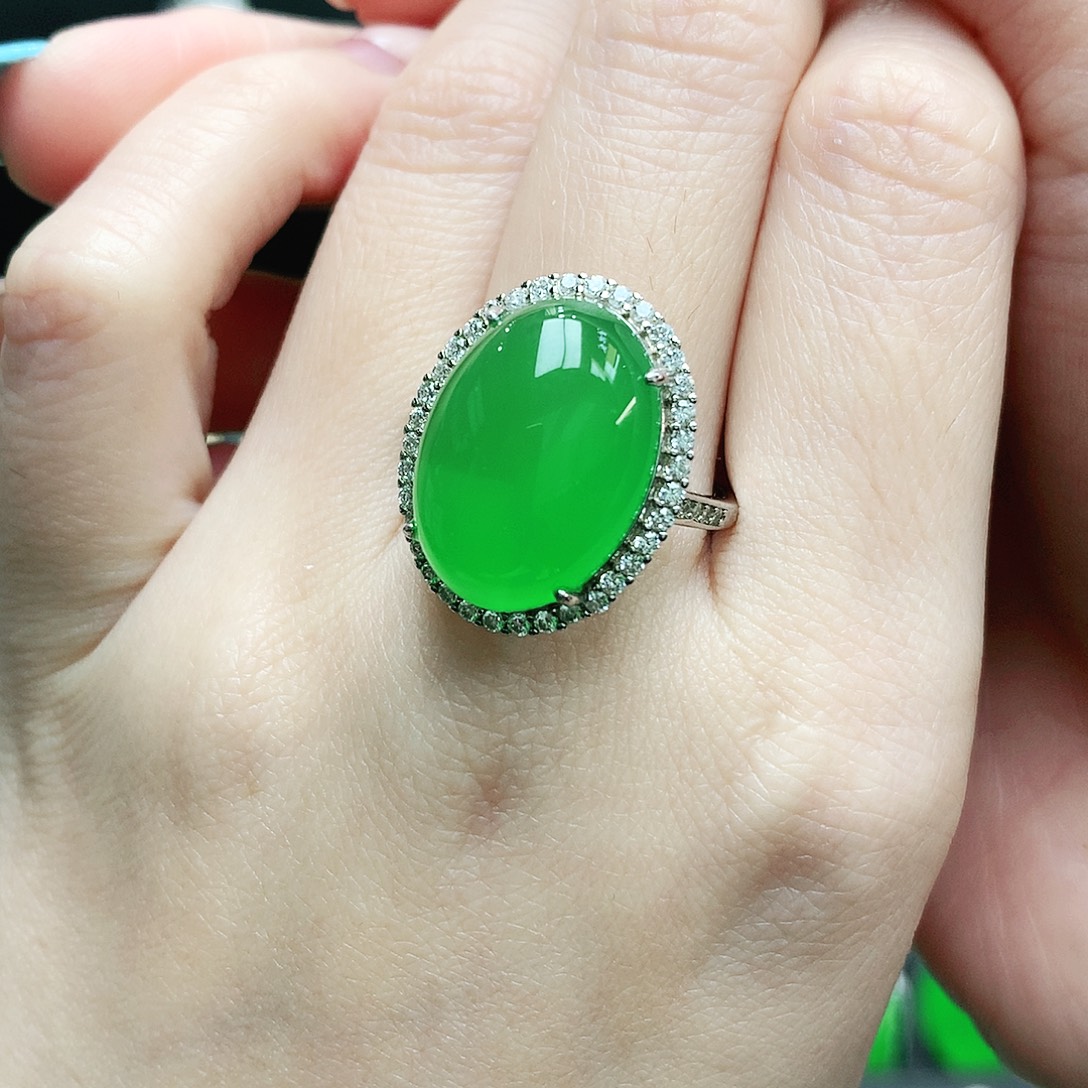 玛瑙/玉髓银S925镶嵌戒指