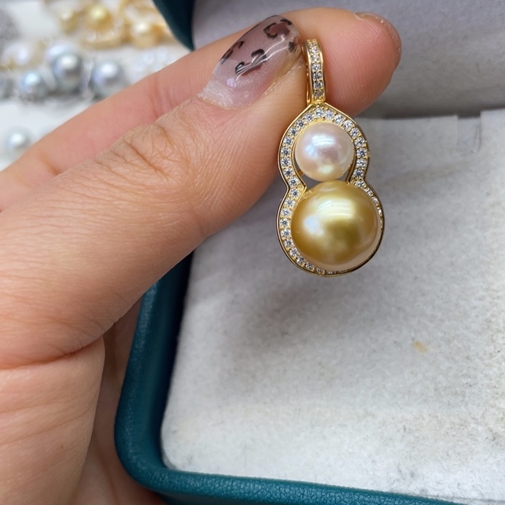 海水珍珠吊坠(不含链)银S925镶嵌