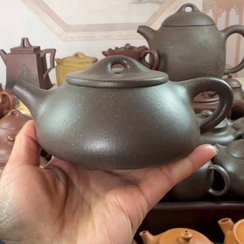 紫砂茶壶梨皮天青300c c