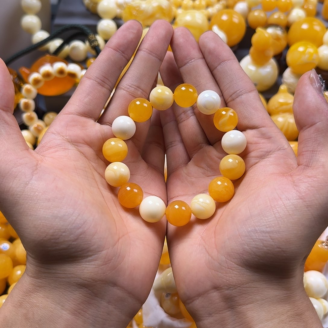 琥珀珠宝奇石未镶嵌14mm