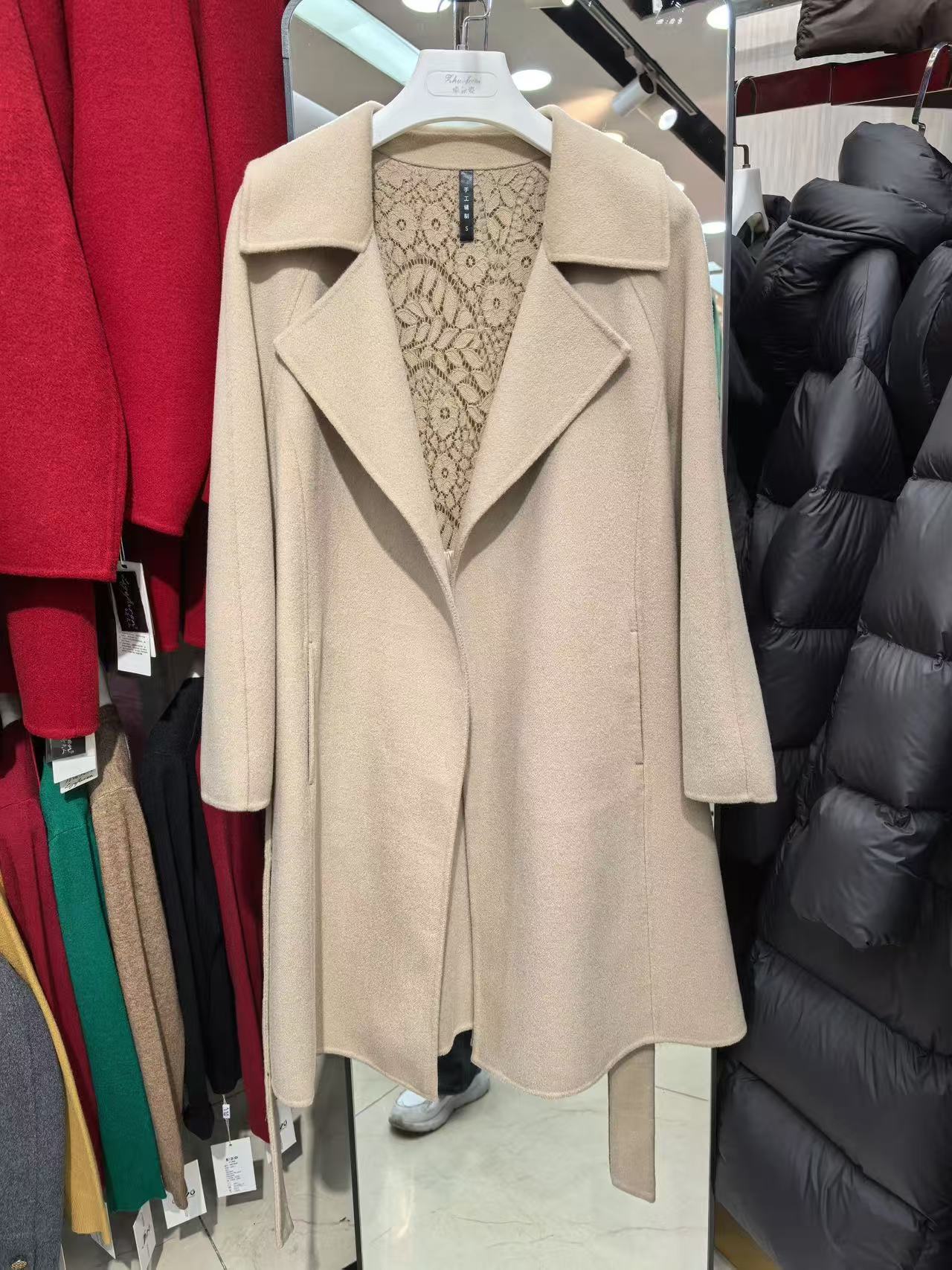 【瑶瑶专属】D007【衣长78】新款显瘦双面大衣女士毛呢外套设计师秋冬