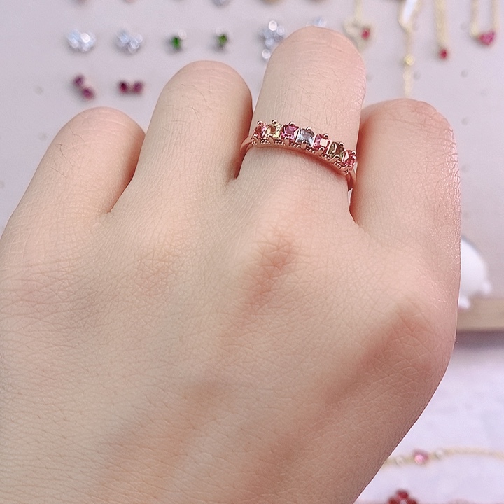 碧玺戒指银S925镶嵌戒指