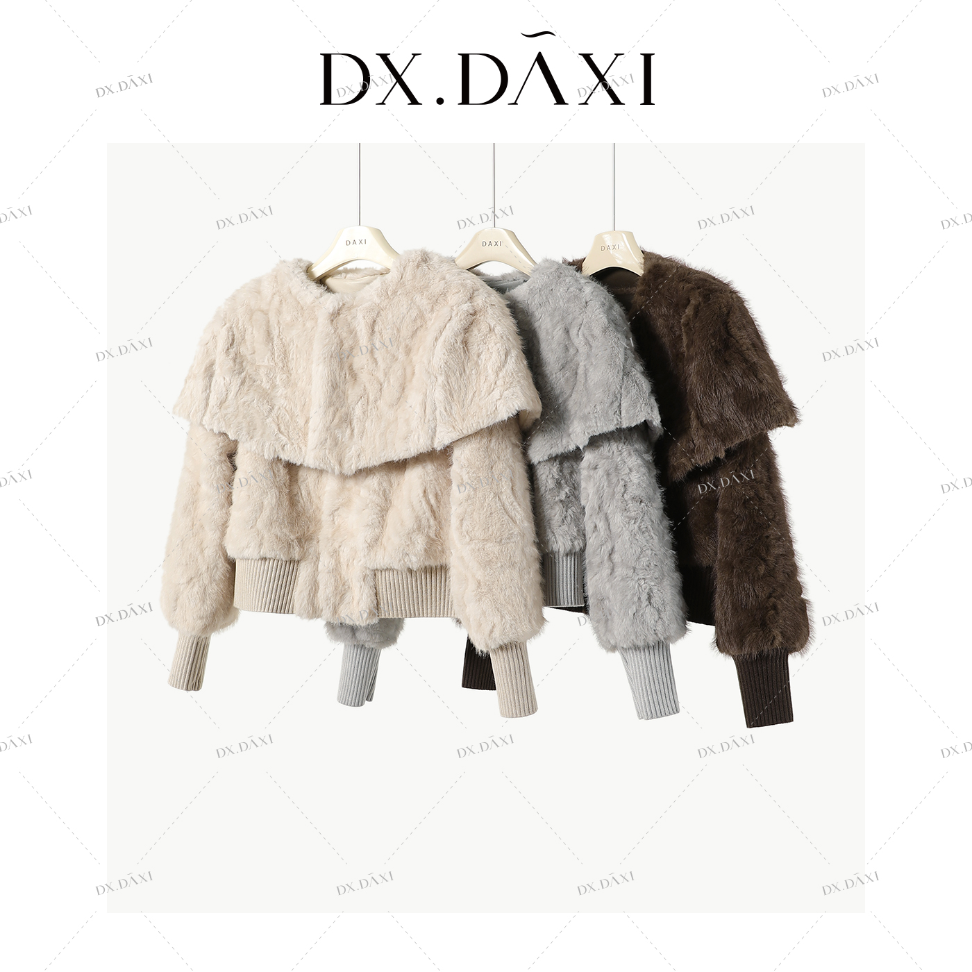 DX.DAXI【珍妮的日记】冬季新款百搭短款披肩可拆卸外套