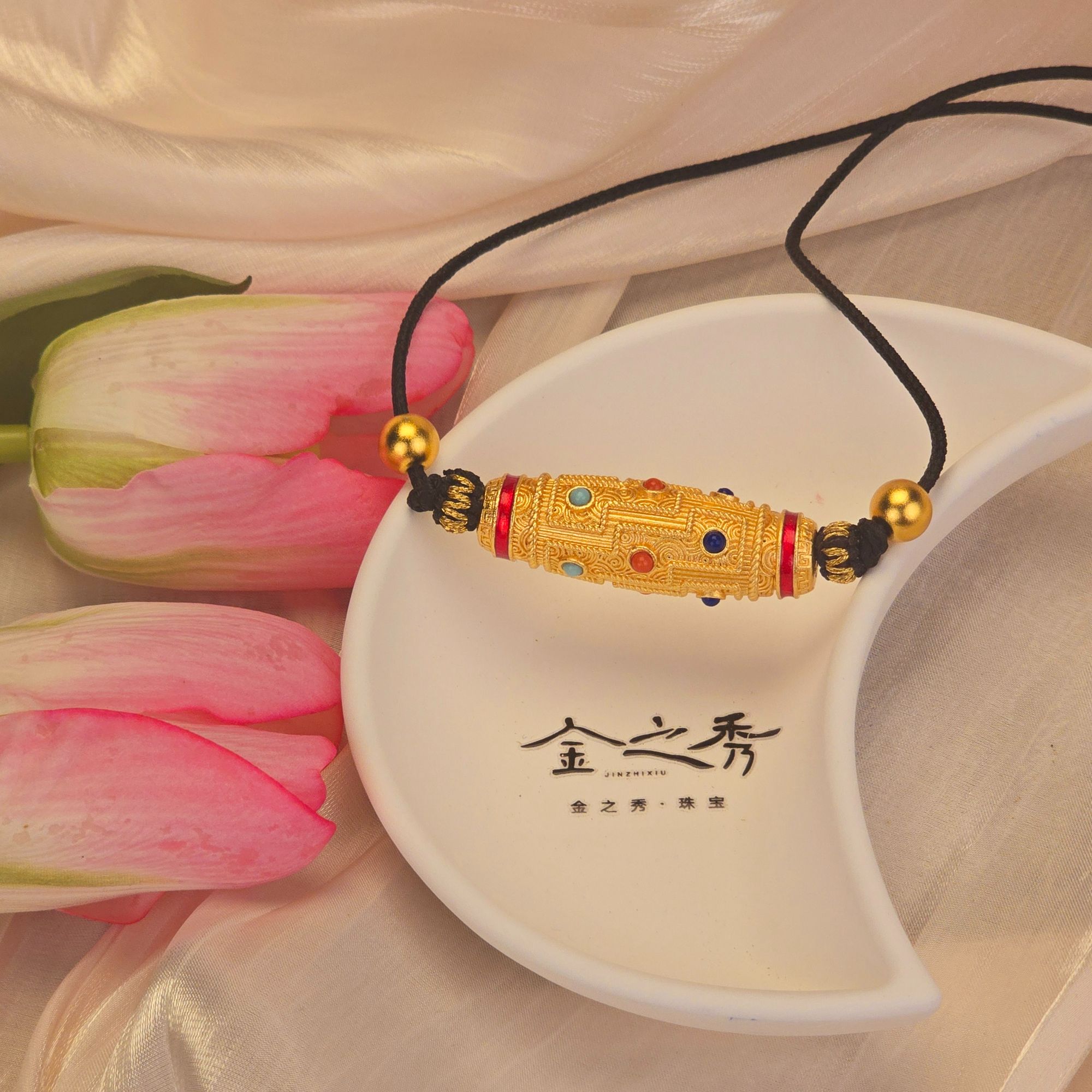 合金吊坠 金之秀珠宝  【藏式天珠吊坠】新国潮轻奢款配饰百搭