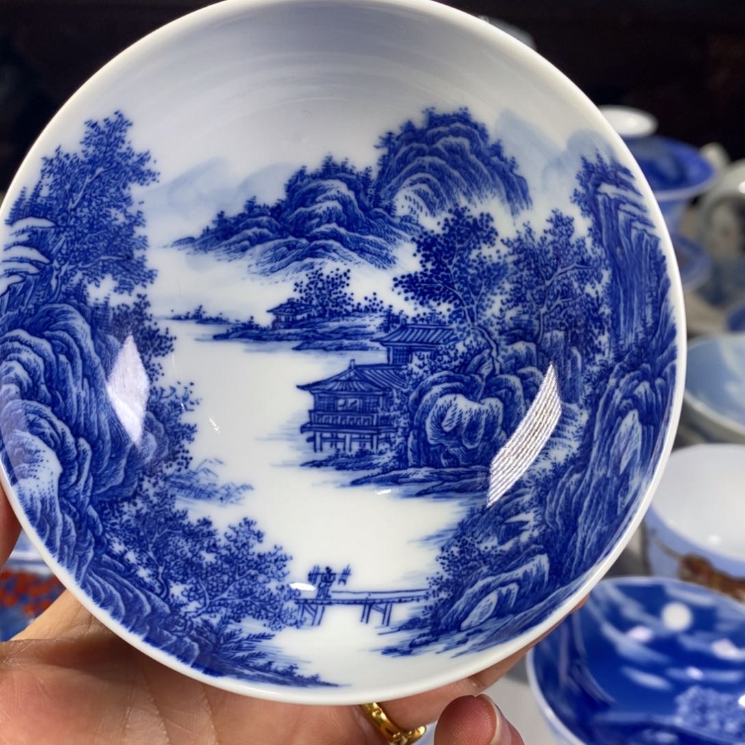 青花山水主人杯杯
