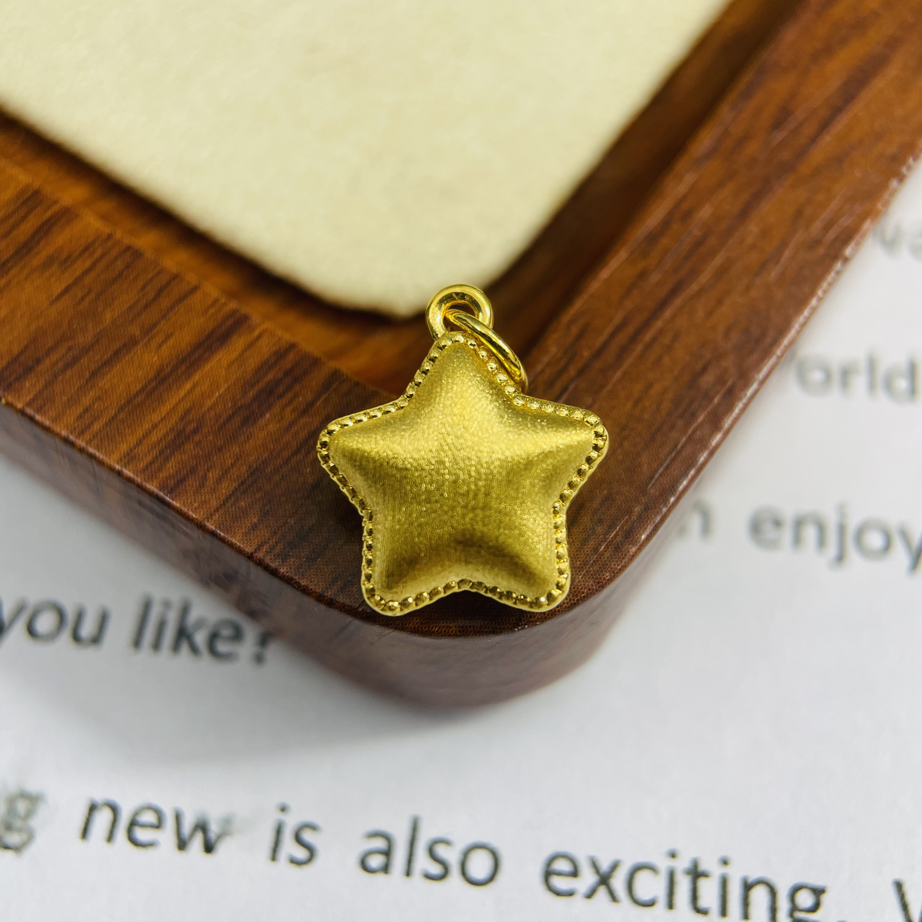 黄金足金999拉丝星星提溜首饰配件DP2960-01050