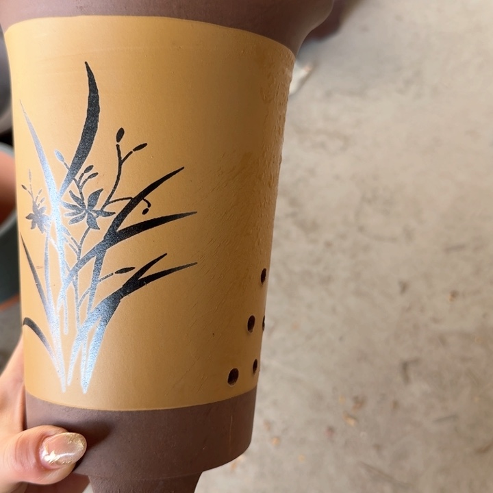 紫砂紫砂花盆15*20