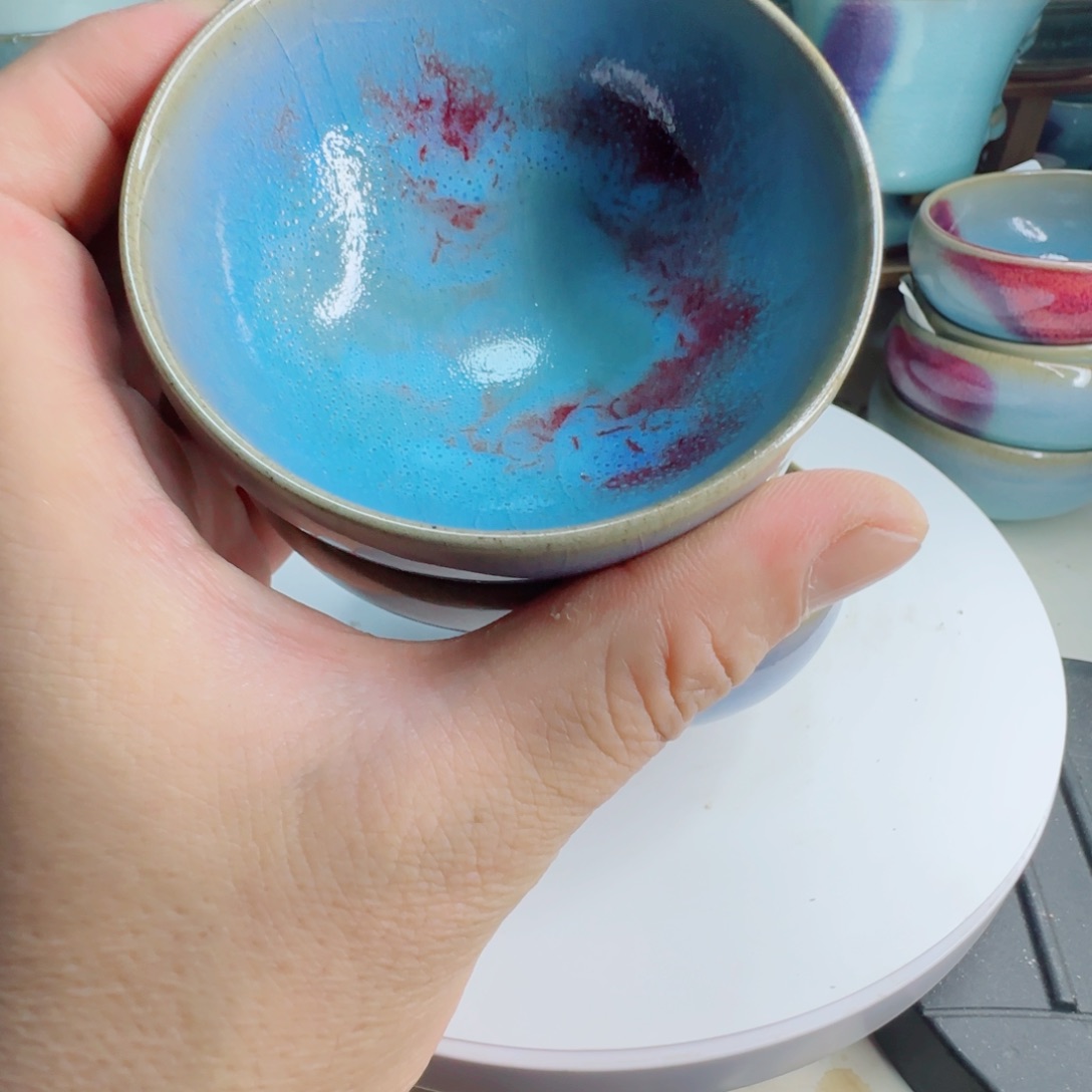 小***黑杯宋钧仿古鸡心碗