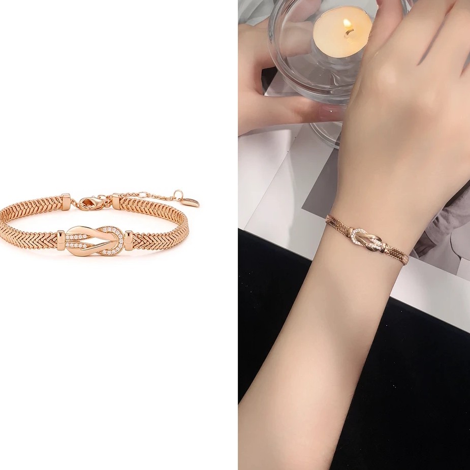 铜合金手链 《货号9482》CNC马蹄蛇骨手链（链长15+5）