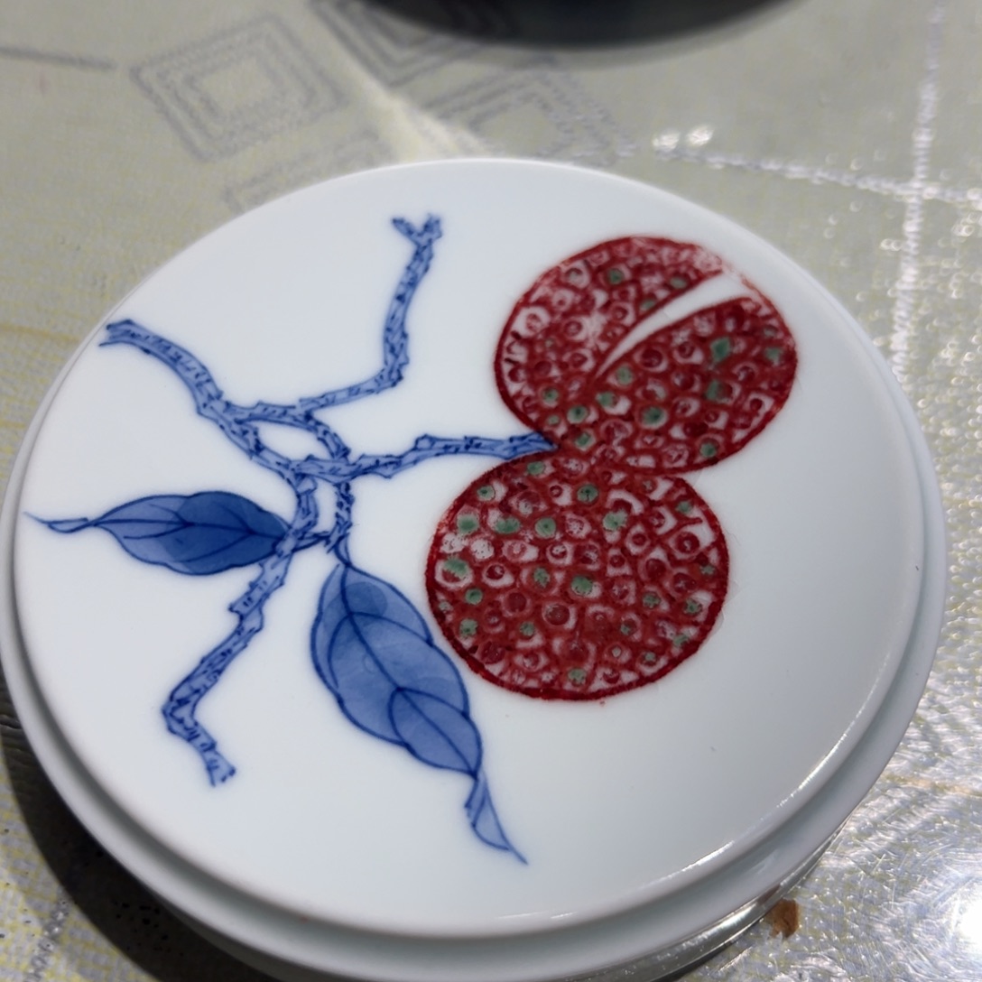 杯青花釉里红釉下