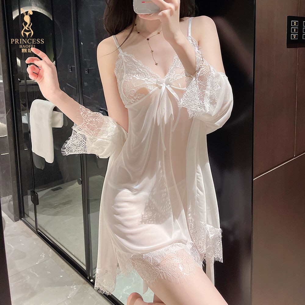 冰丝性感睡衣纯欲风吊带裙私房辣妹诱惑内衣战袍显瘦免脱睡裙套装