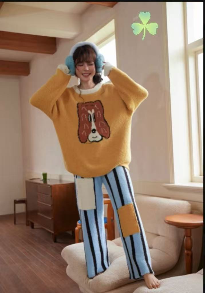 糖糖专属【803-839】半边绒睡衣女士冬季家居服套装卡通大码
