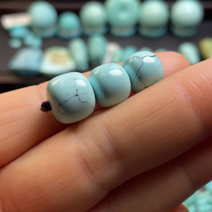 绿松石颈饰银S925镶嵌