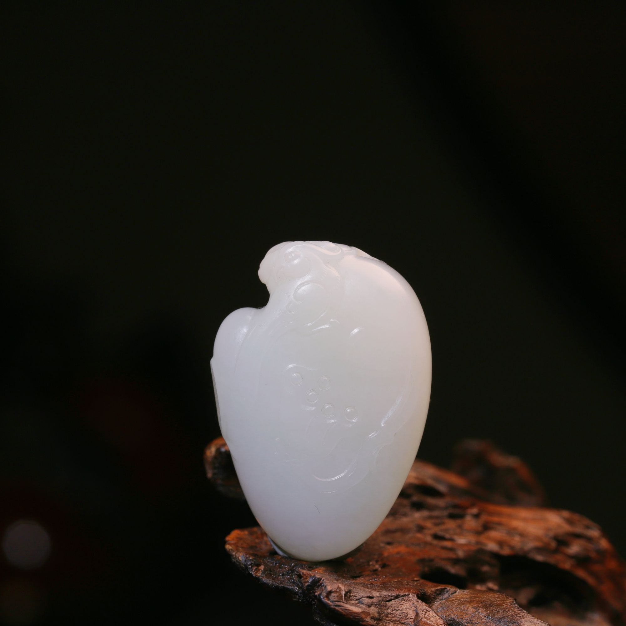 许永刚玉雕工作室作品 新疆和田玉 喜事连连挂件