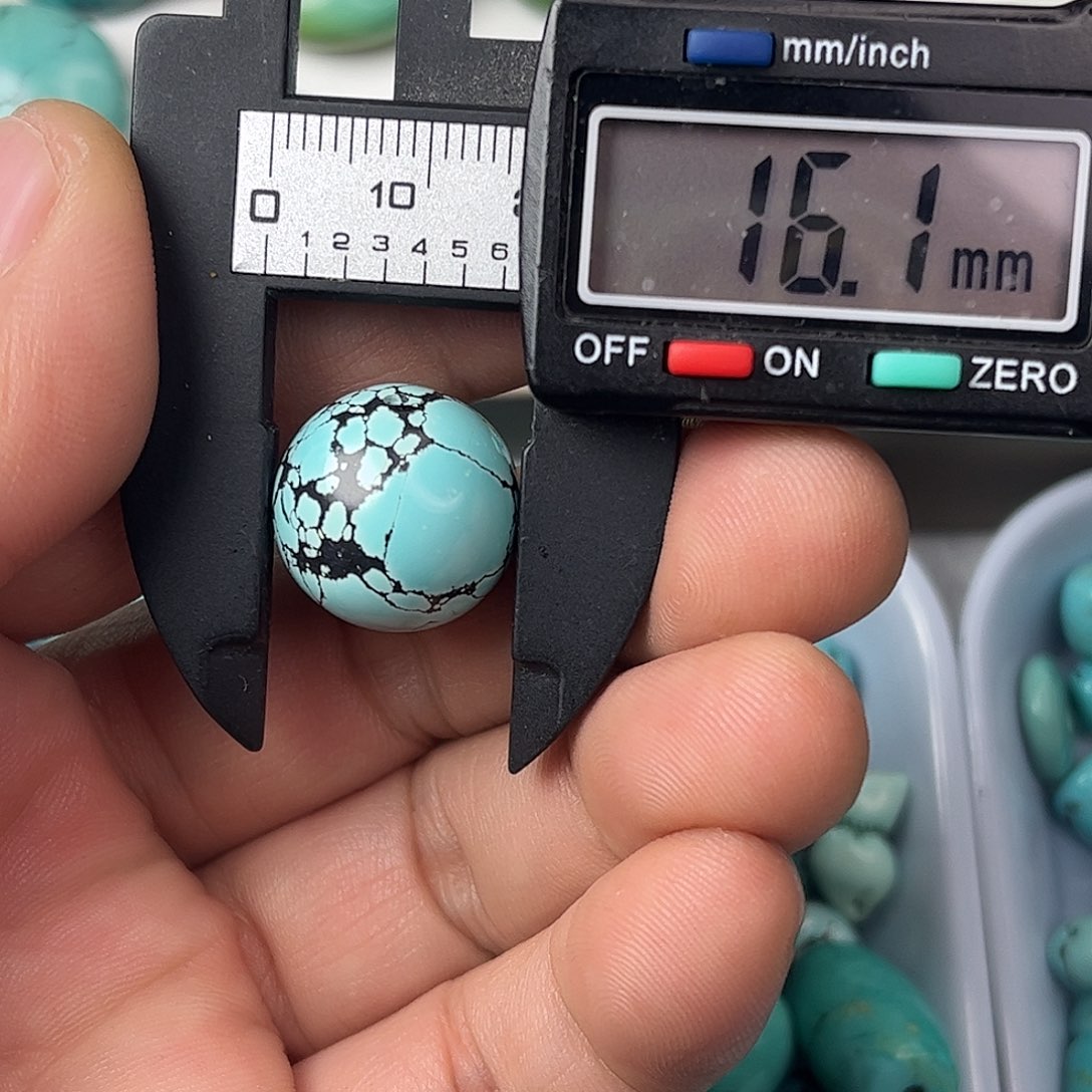 天空蓝网花圆珠配珠