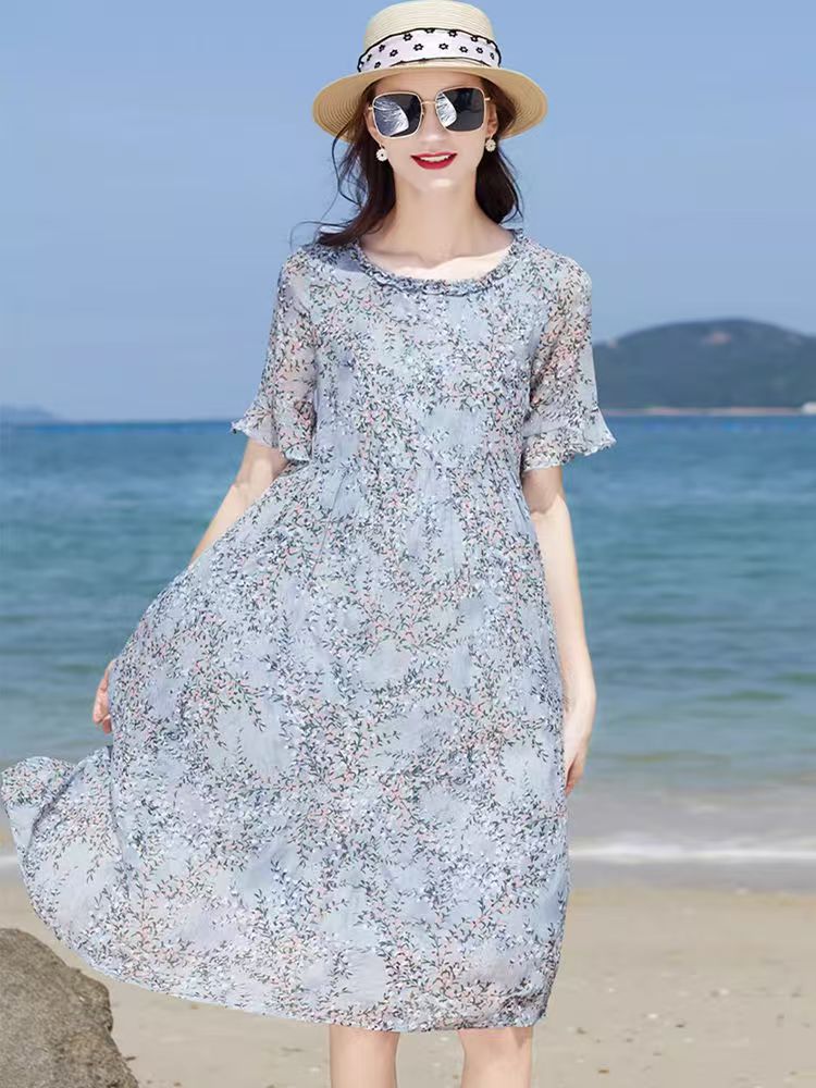 石（直播间扣号拍，非图片款）气质显瘦洋气百搭时尚宽松连衣裙