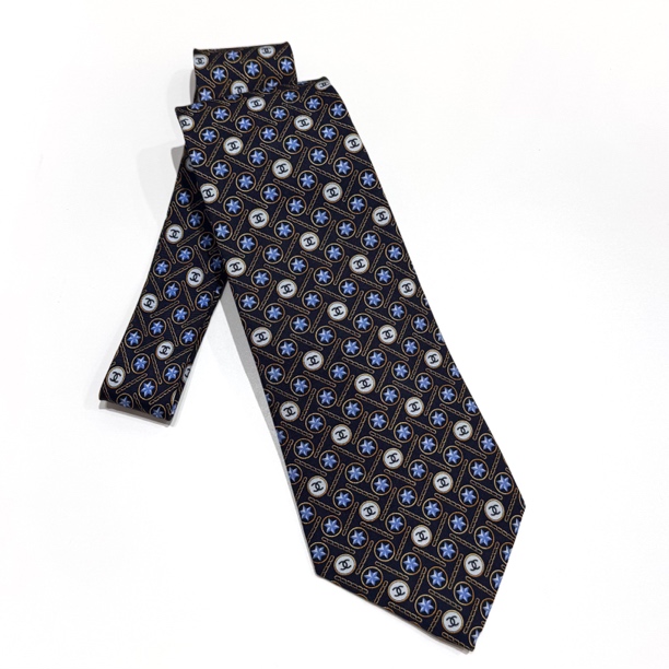 95新 Chanel/香奈儿 Chanel蓝色星星双c领带23351142