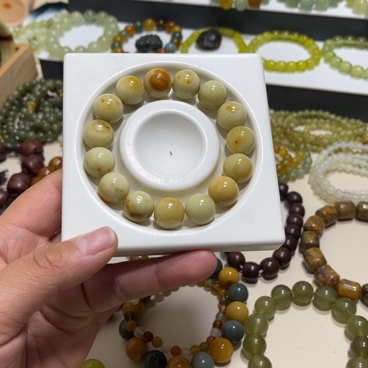 蛇纹石玉未镶嵌手链卡14