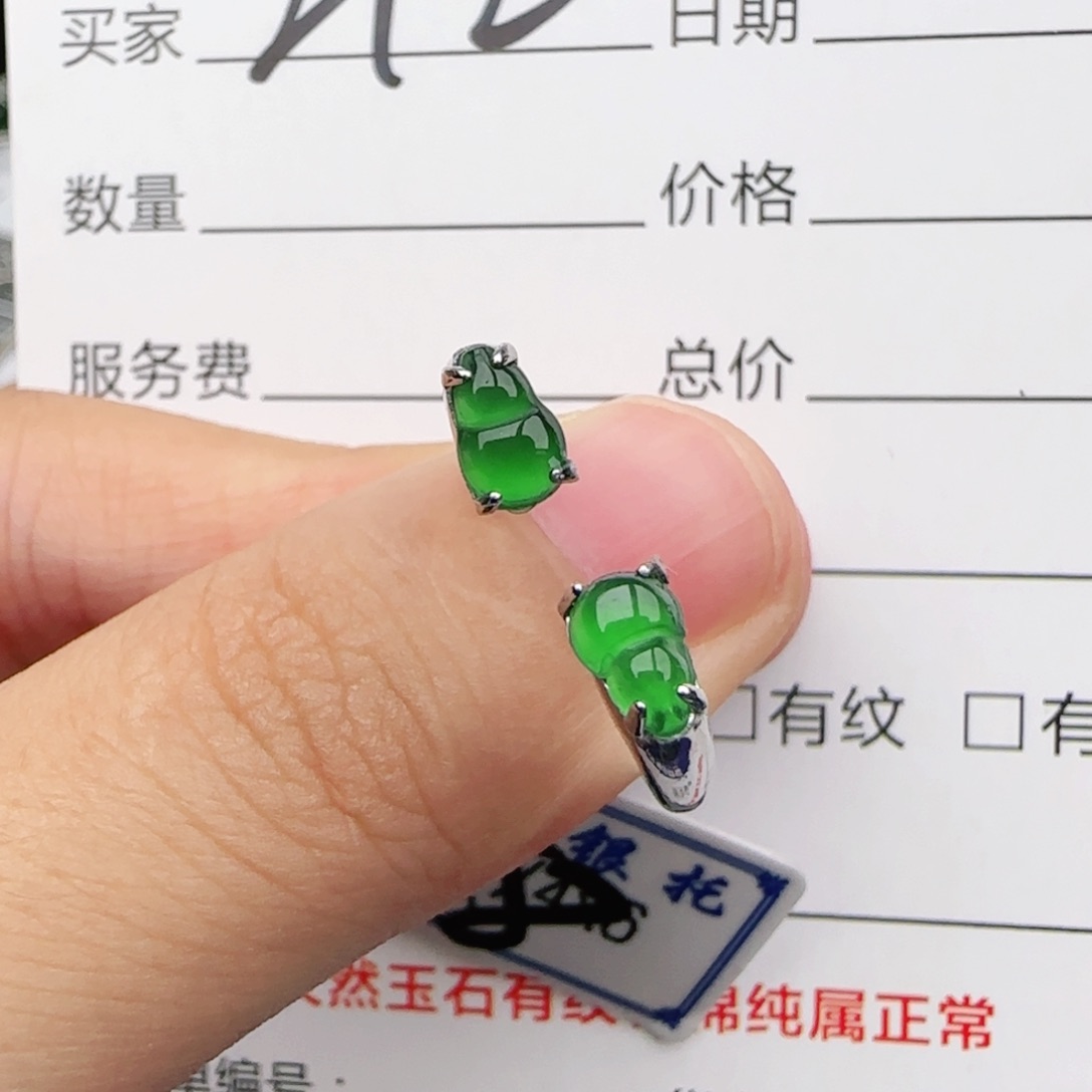 翡翠戒指银S925镶嵌戒指