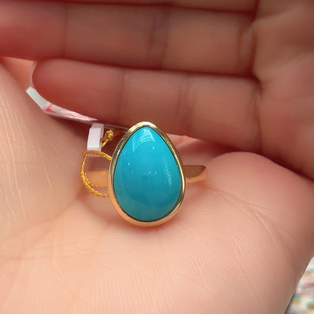 绿松石银S925镶嵌戒指